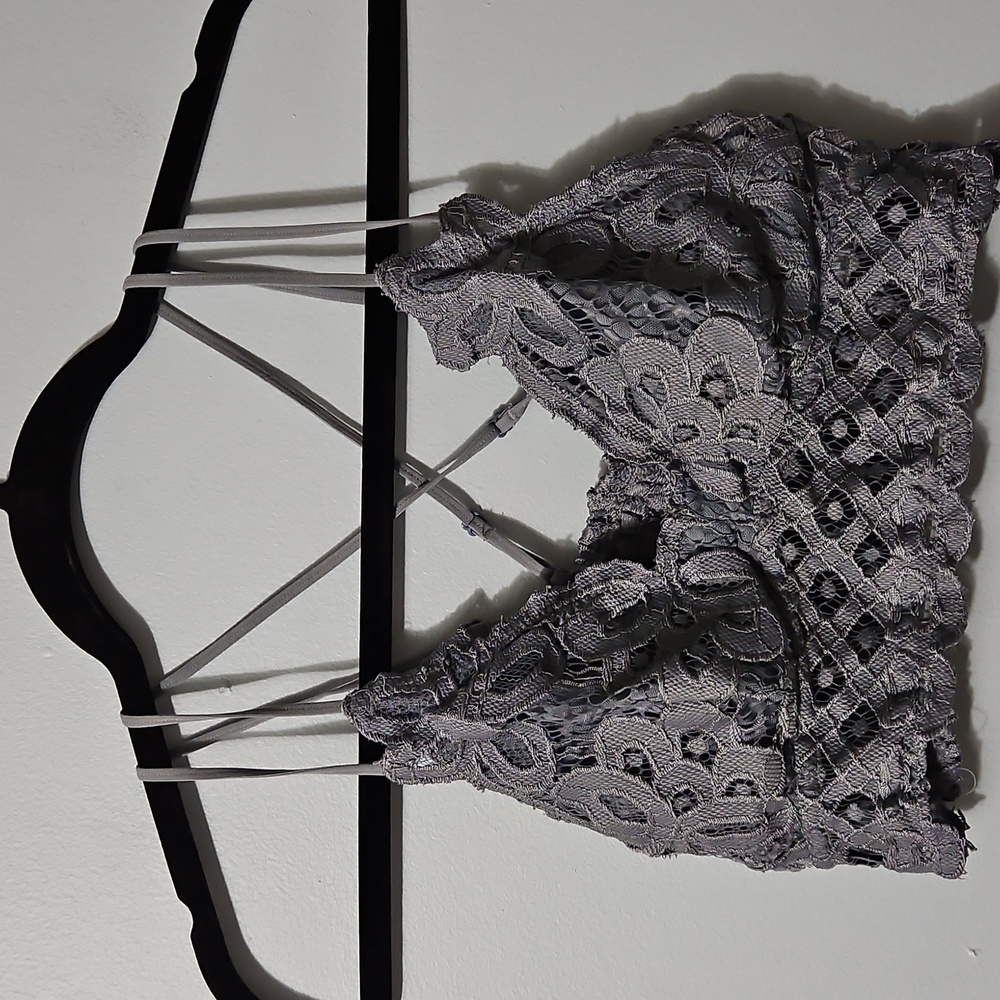 Wishlist Blue Lace Stretch Bralette Top W/ Adjustable Straps Size L